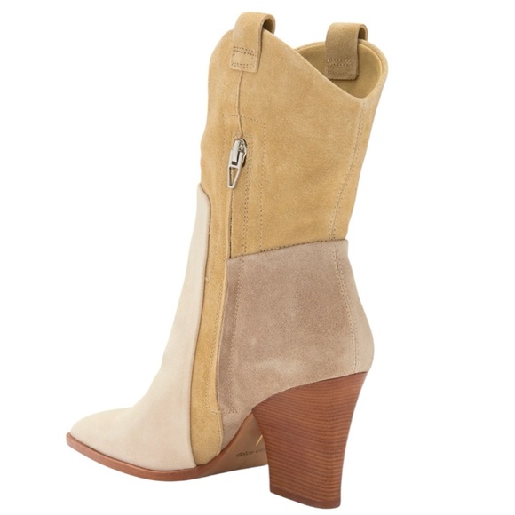 NIB Dolce Vita Ragen Colorblock Western Bootie (Women) Sz 8.5M Taupe/Multi - Picture 2 of 5
